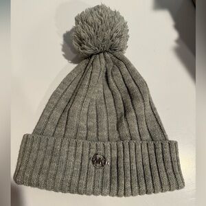 Michael Kors Gray Winter Pom Pom Hat